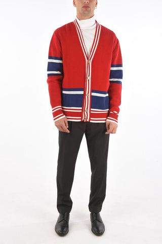 Two Tone DARBY Cardigan with Jewel Buttons