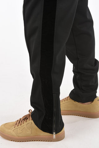 velvet side band ankle zip track pants