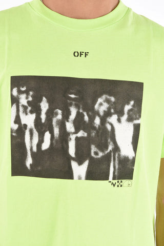 spary painting fluo slim fit crew-neck t-shirt