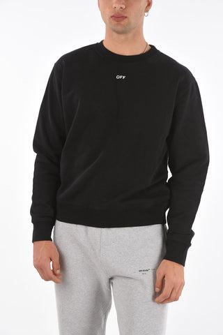 crew-neck sweatshirt with print on the back