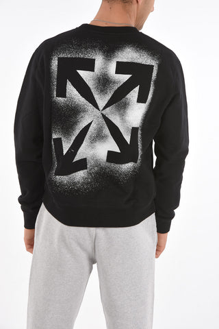 crew-neck sweatshirt with print on the back