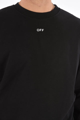 crew-neck sweatshirt with print on the back