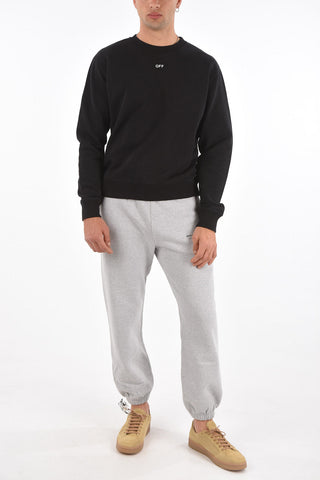 crew-neck sweatshirt with print on the back