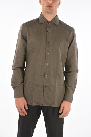ID camicia casual a tinta unita in cotone