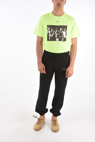 Joggers a tinta unita con stampa logo