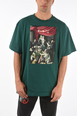 t-shirt girocollo oversized con dipinto caravaggio