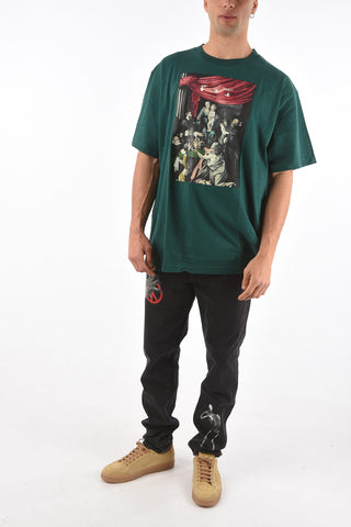 t-shirt girocollo oversized con dipinto caravaggio