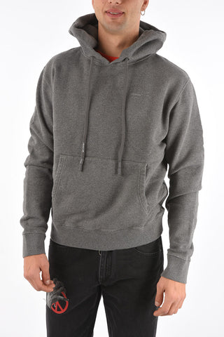 solid color hooded sweatshirt with patch pocket