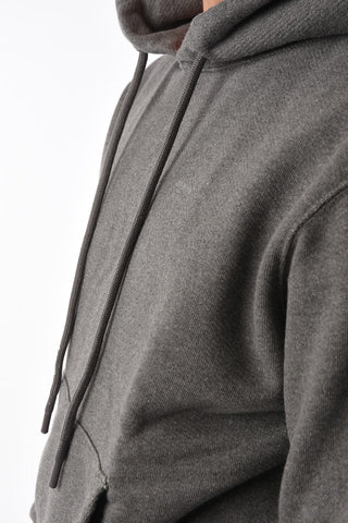 solid color hooded sweatshirt with patch pocket