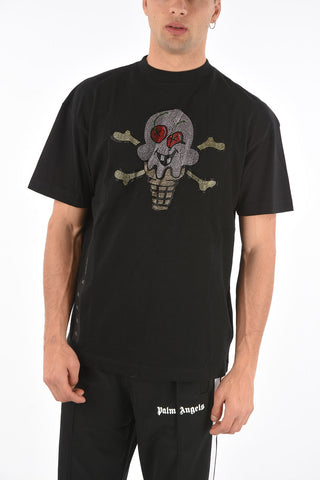 rhinestone embellished crew-neck t-shirt