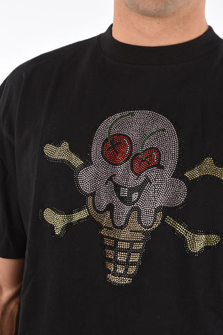 rhinestone embellished crew-neck t-shirt