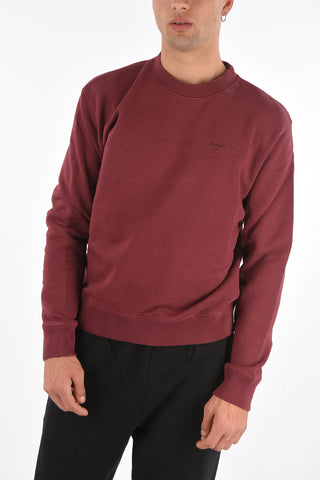 solid color slim fit crew-neck sweatshirt