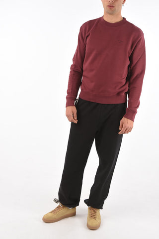 solid color slim fit crew-neck sweatshirt
