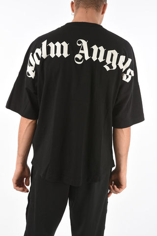 t-shirt girocollo stampata sul dietro