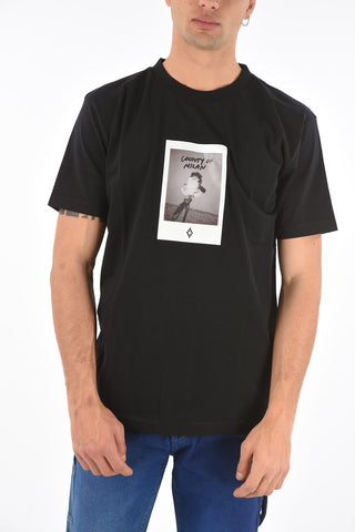 cotton ROSE SQUARE crew-neck t-shirt