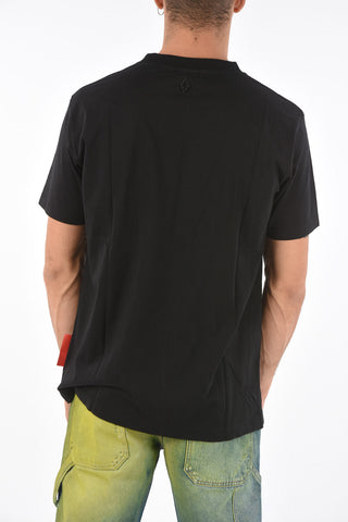 cotton ROSE SQUARE crew-neck t-shirt