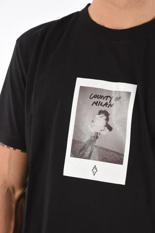 cotton ROSE SQUARE crew-neck t-shirt