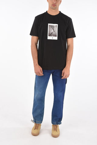 cotton ROSE SQUARE crew-neck t-shirt