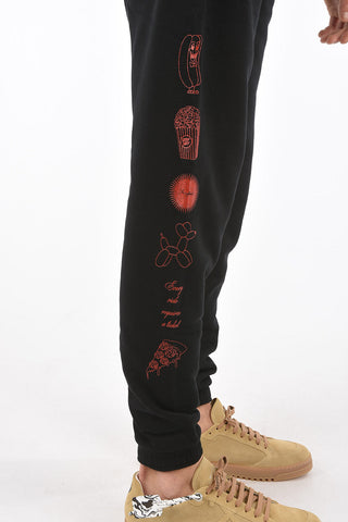 solid color HOT DOGS sweat joggers