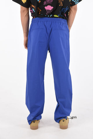 pantaloni track a tinta unita con elastico in vita