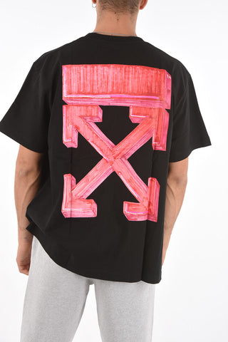 t-shirt girocollo RED MARKER S/S oversized a tinta unita