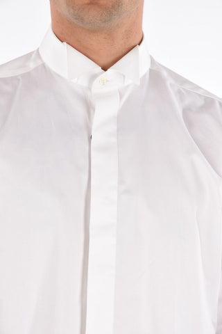 Camicia in Cotone con Collo Diplomatico e Gemelli