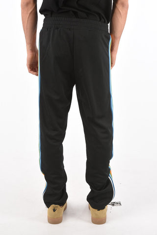 contrasting side bands track pants with ankle zip