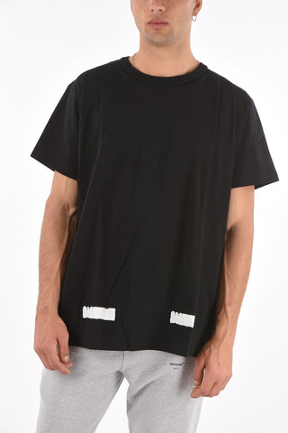 crew-neck BRUSHED DIAGONALS t-shirt with print