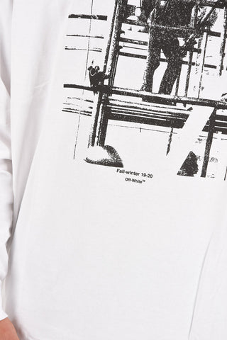 oversized long sleeve SCAFFOLDING mock neck t-shirt
