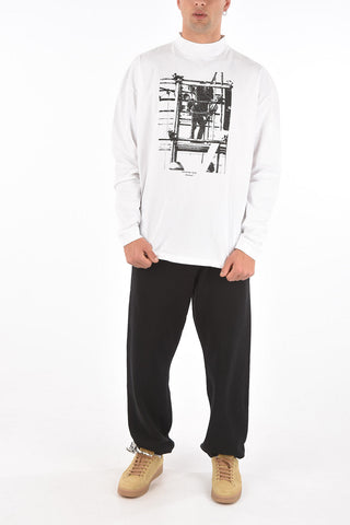 oversized long sleeve SCAFFOLDING mock neck t-shirt