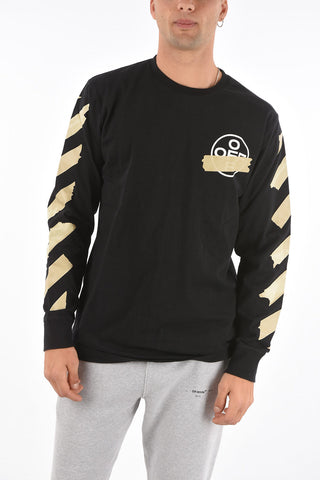 printed back TAPE ARROWS L/S crew-neck t-shirt