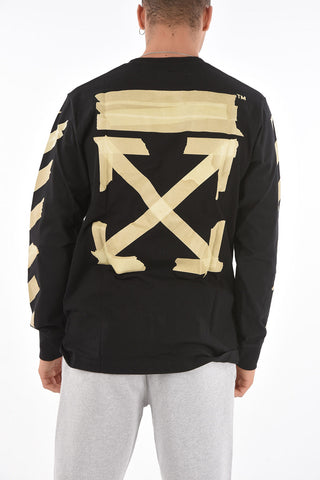 printed back TAPE ARROWS L/S crew-neck t-shirt