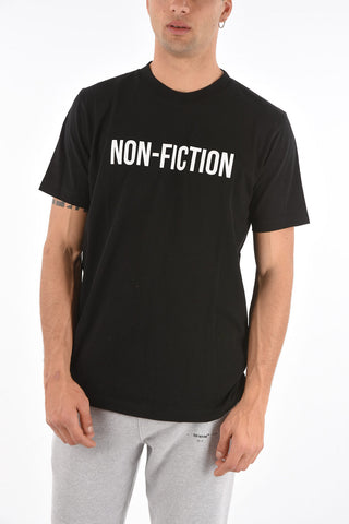 solid color NON FICTION t-shirt with print