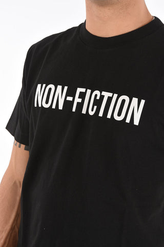 solid color NON FICTION t-shirt with print