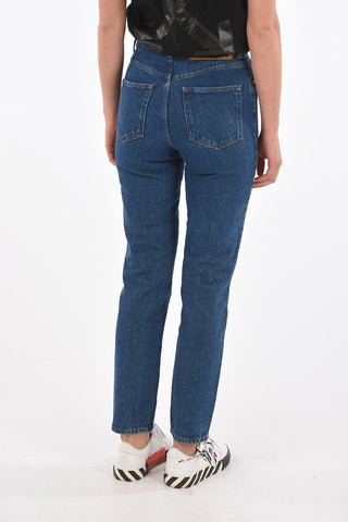high waist 5 pocket straight leg jeans