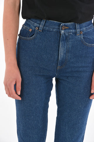 high waist 5 pocket straight leg jeans