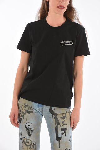 paper-clip printed crew-neck t-shirt