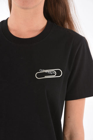paper-clip printed crew-neck t-shirt