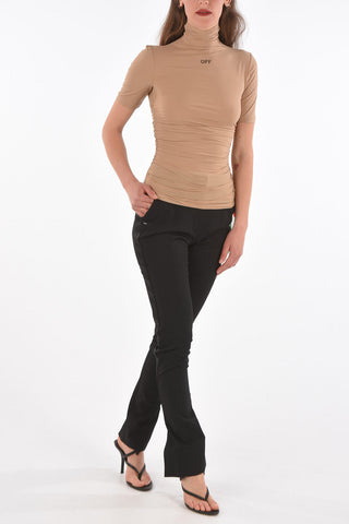 ruffles side turtle-neck top