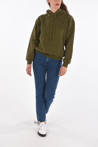 solid color FLOCK ARROWS REG hoodie with flowers print on the back