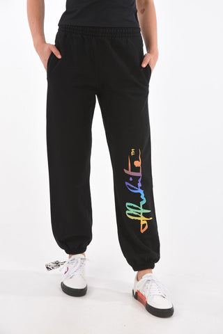 logo printed solid color joggers