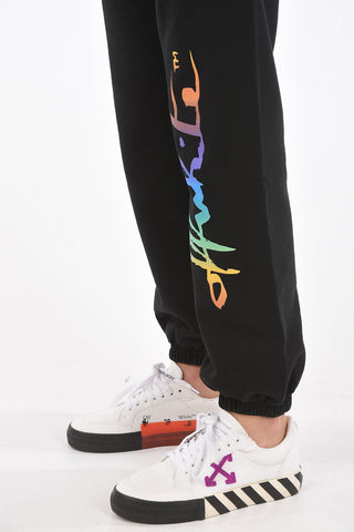 logo printed solid color joggers