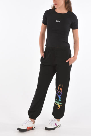 logo printed solid color joggers
