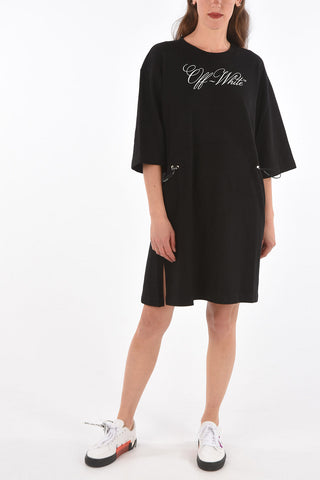 front logo printed crew-neck t-shirt dress