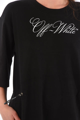 front logo printed crew-neck t-shirt dress