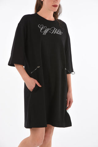 front logo printed crew-neck t-shirt dress