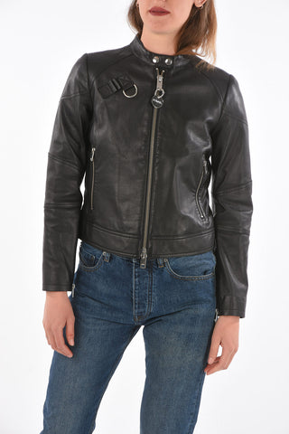 zip sleeve 2 pockets leather L-SUZA  jacket