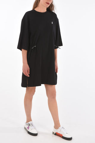 crew-neck FLORAL-ARROW 3/4 sleeve Tee dress