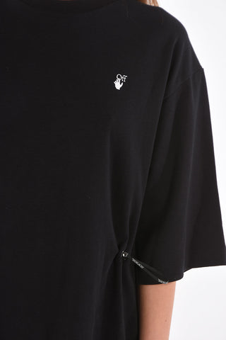 crew-neck FLORAL-ARROW 3/4 sleeve Tee dress