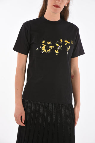 crew-neck t-shirt with print on the front